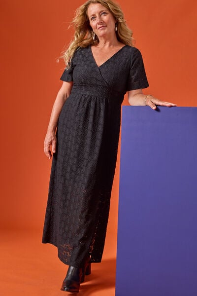 Robe longue texturée en maille