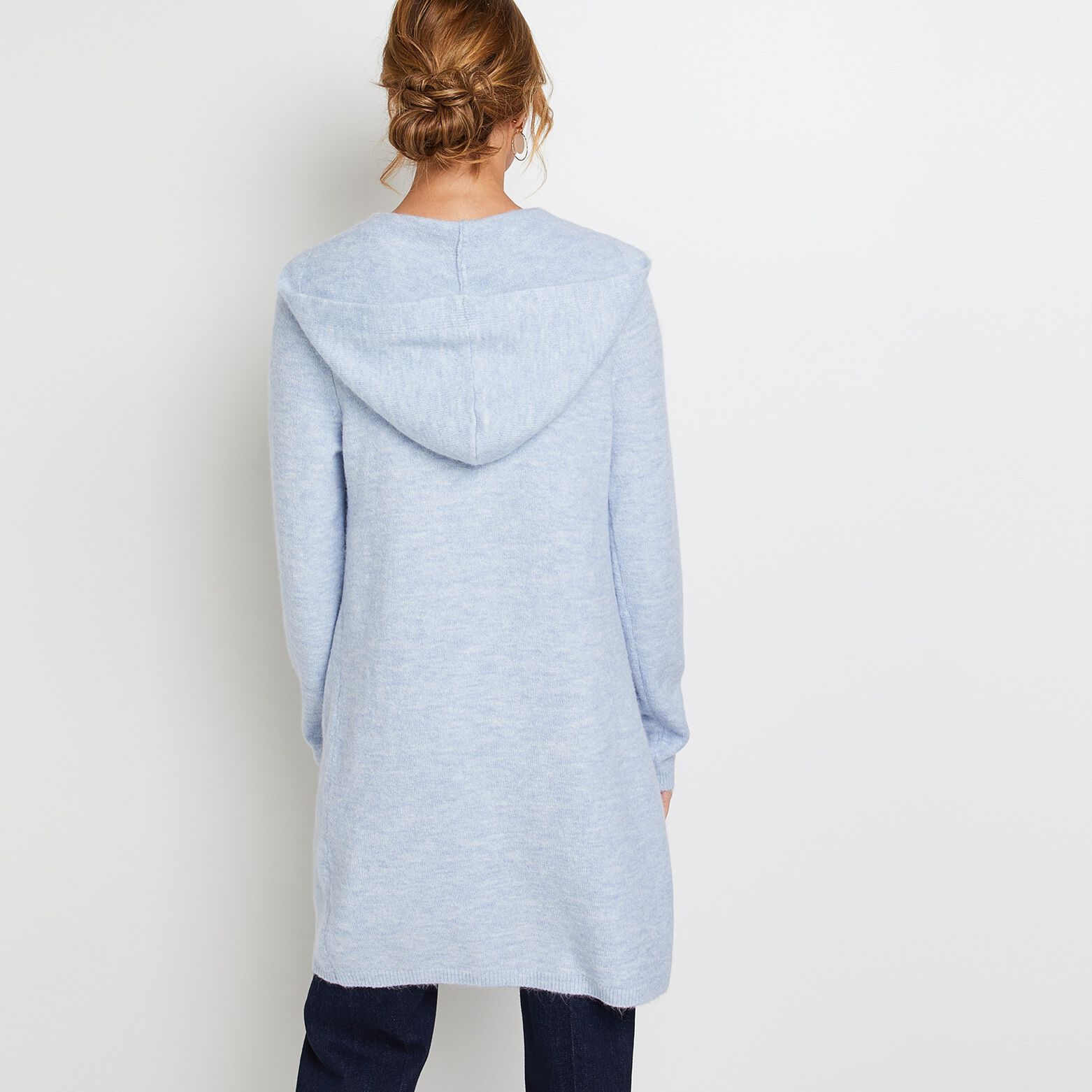 Gilet long à capuche femme