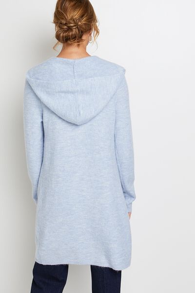 Gilet long à capuche femme