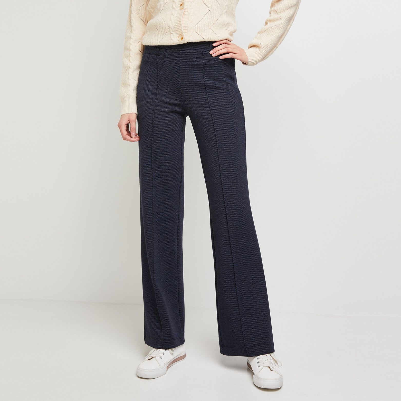Pantalon en maille large femme