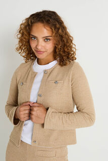 Veste en maille à col rond femme