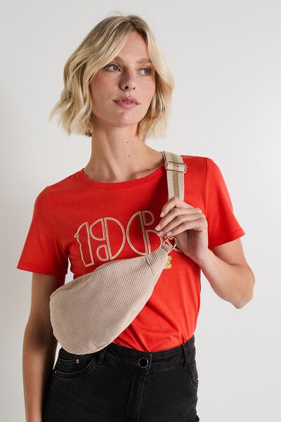 Sac banane velours femme