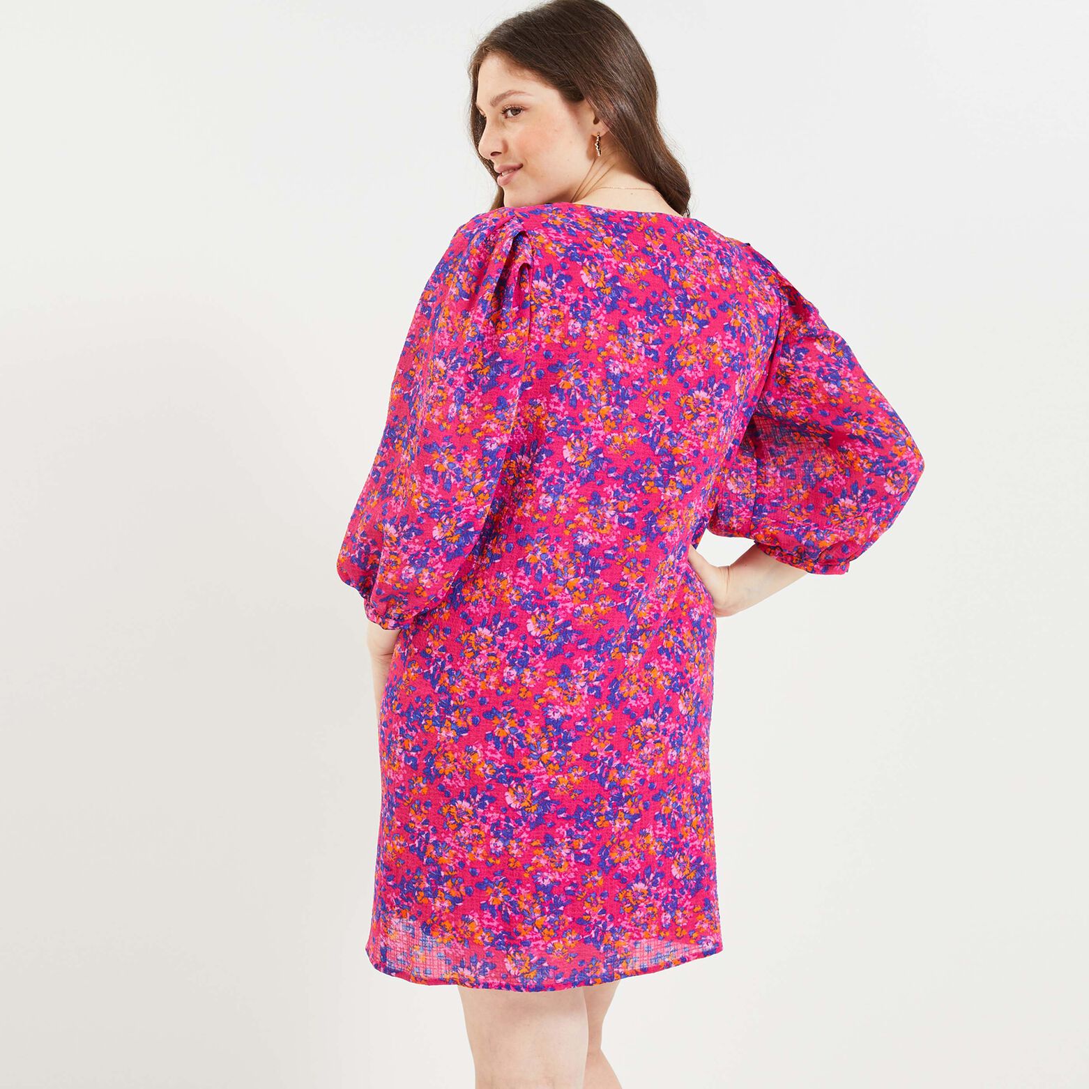 robe imprimée col V femme