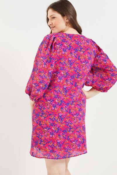 robe imprimée col V femme