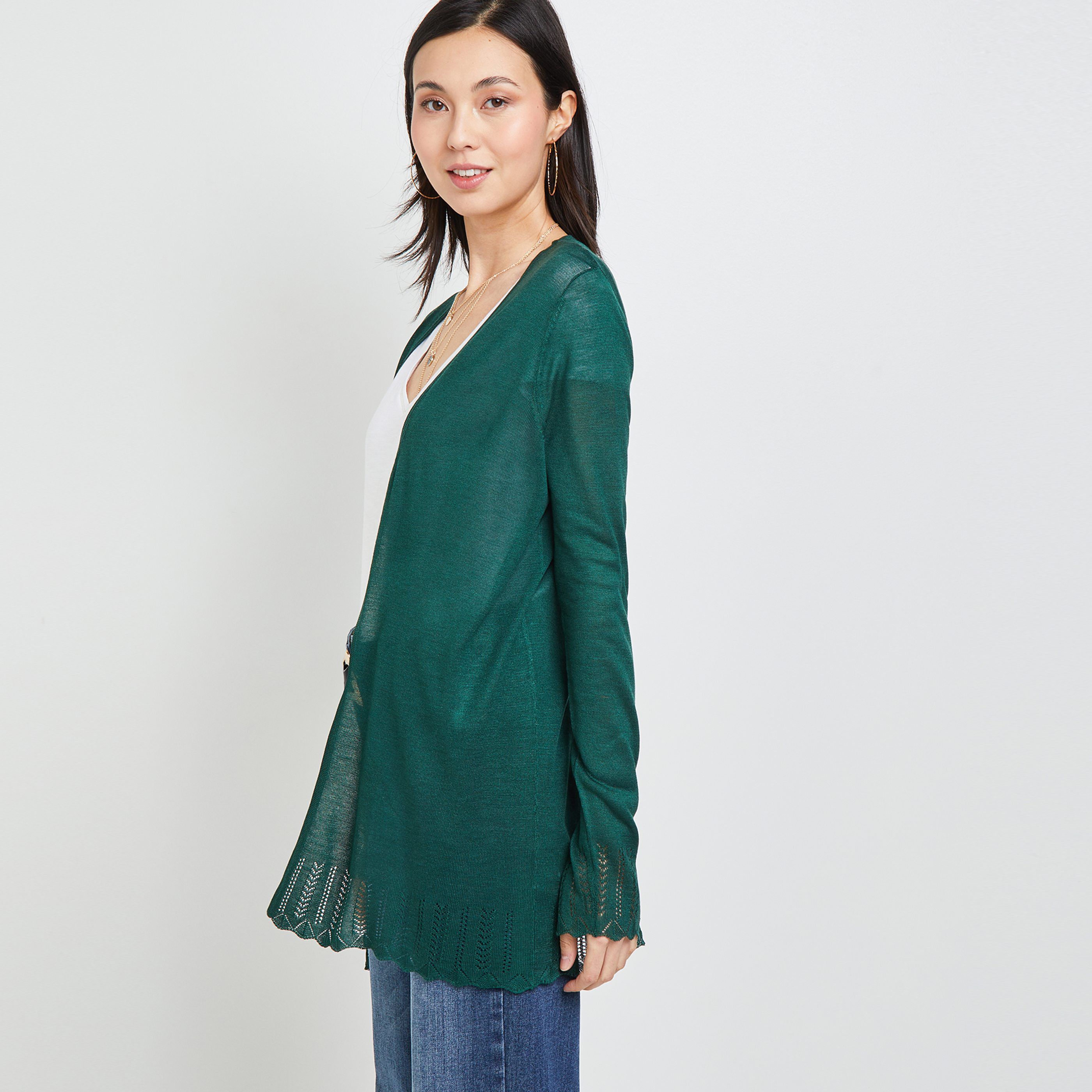Gilet long femme VERT Graindemalice