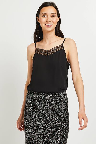 Top uni en dentelle femme