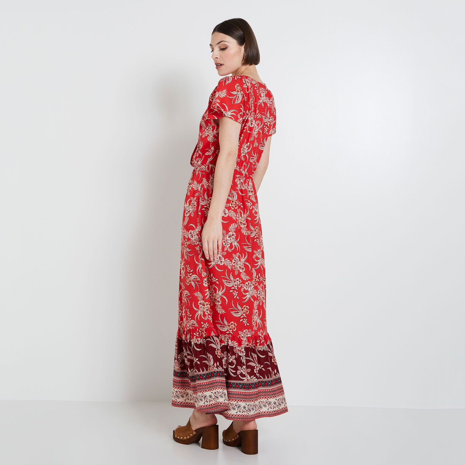Robe longue imprimée femme