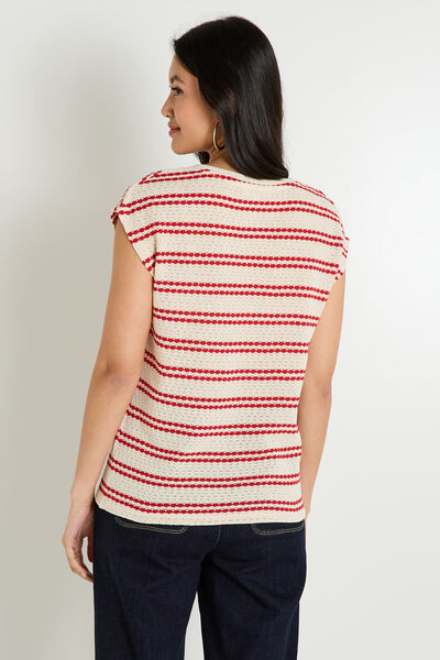 T-shirt col V en maille femme