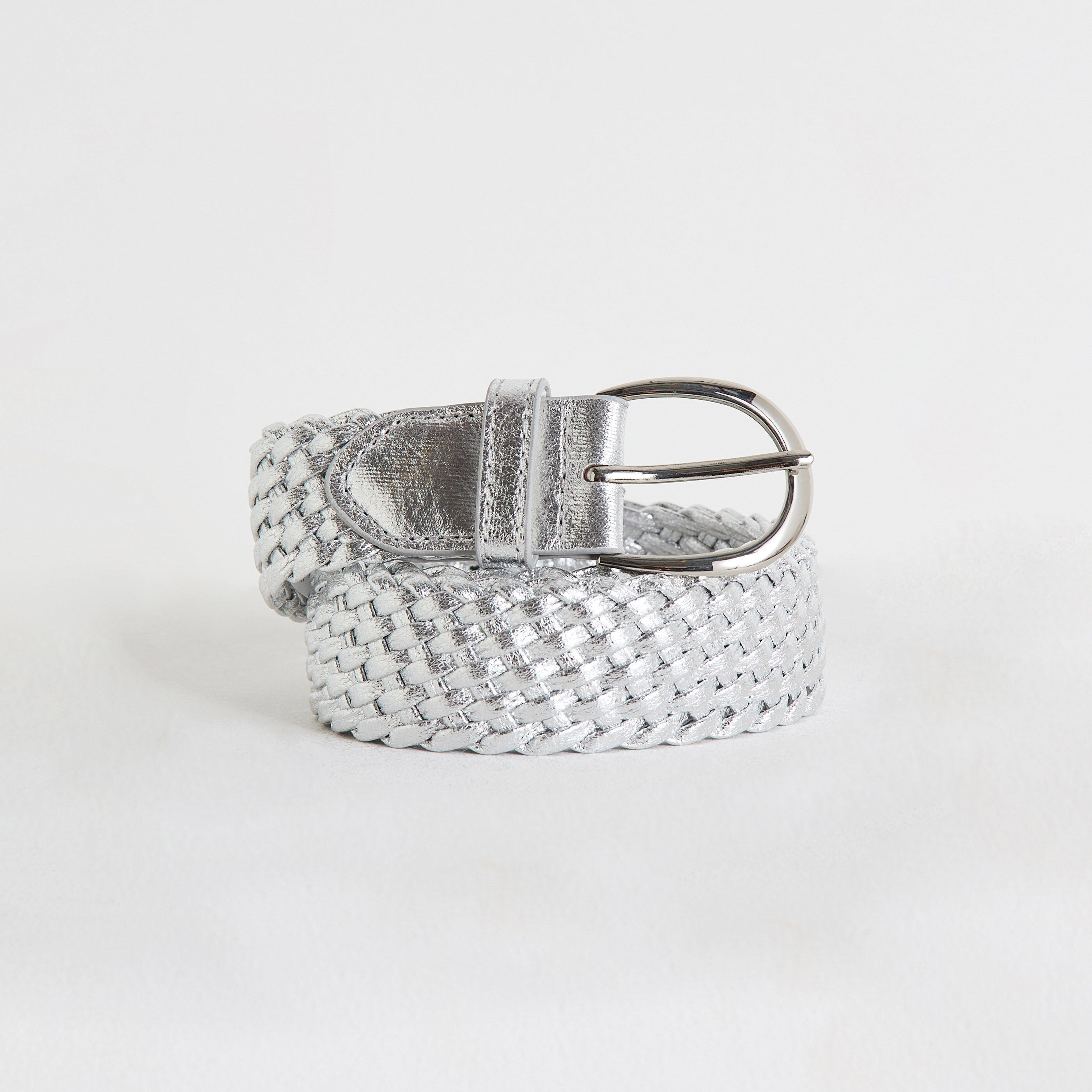 Ceinture brillante tress&eacute;e femme