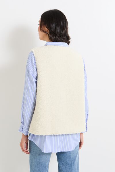 Gilet moumoute sans manche femme