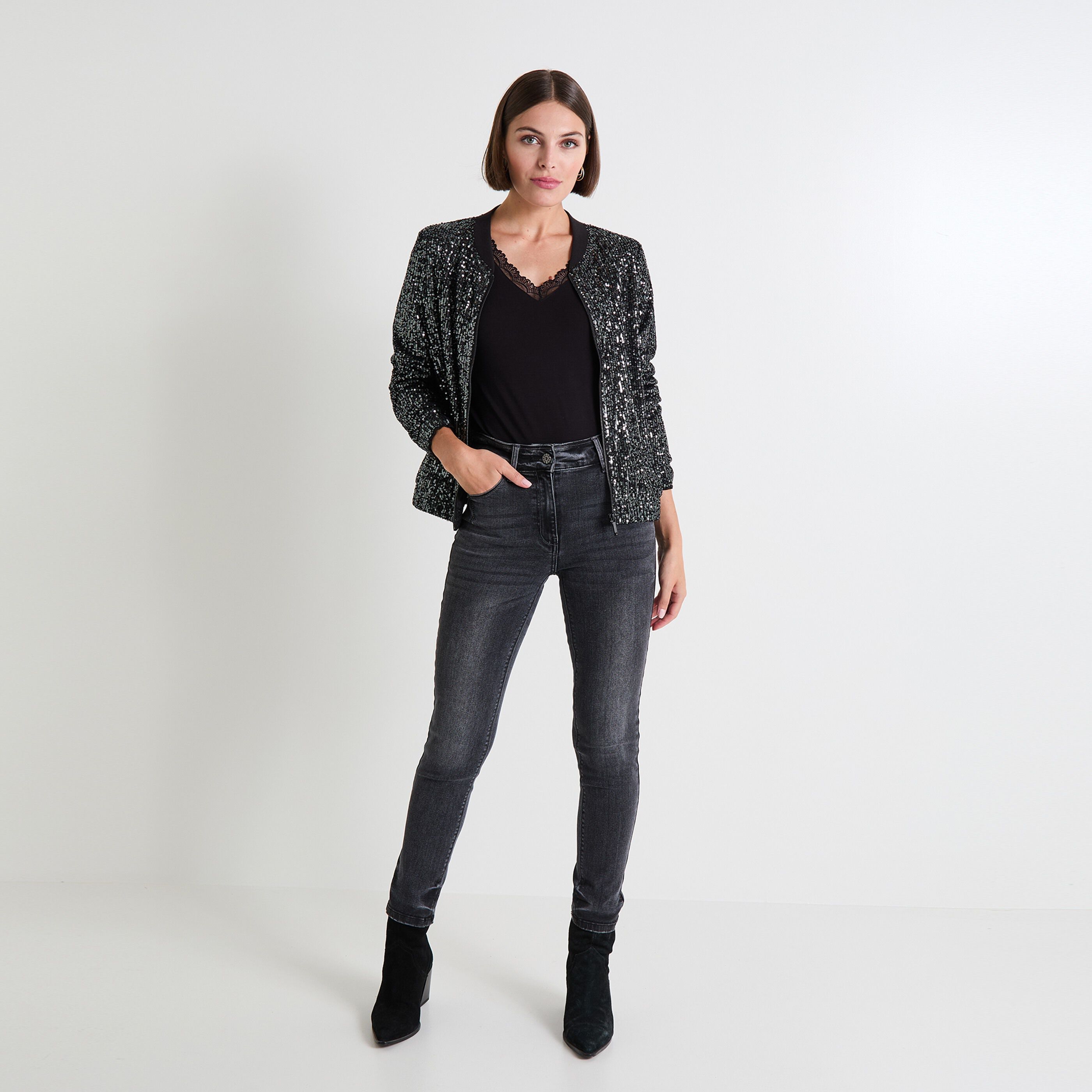 Bombers paillettes femme