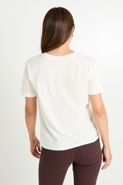 T-shirt graphique à col rond femme