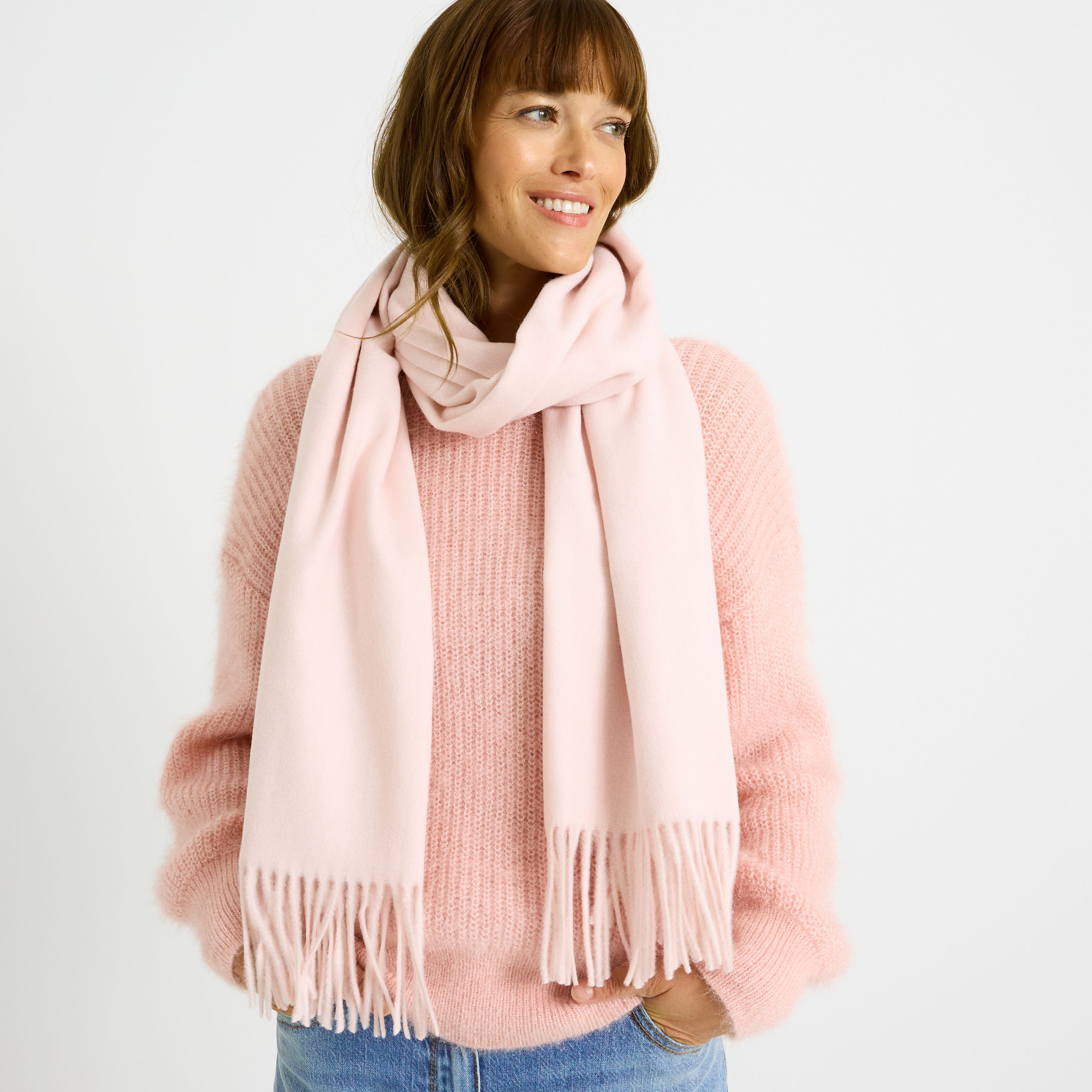 &Eacute;charpe chaude &agrave; franges femme