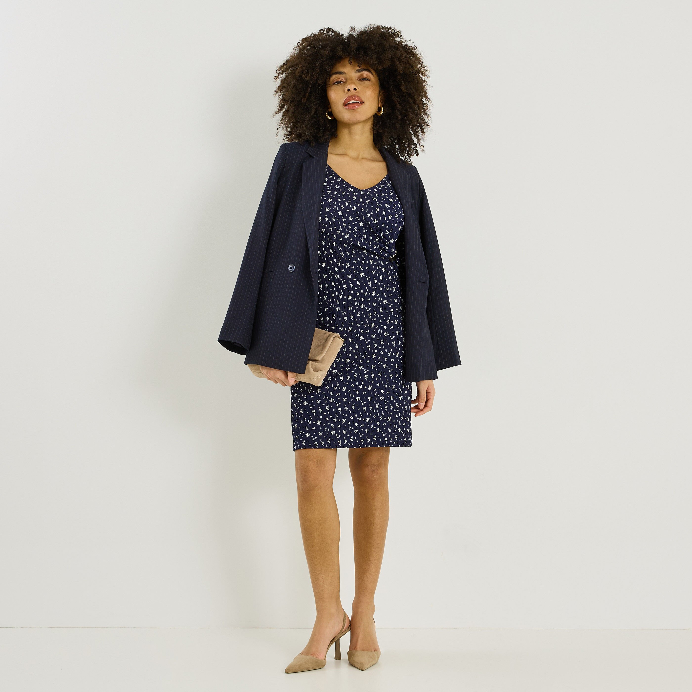 Robe en maille &agrave; imprim&eacute; floral