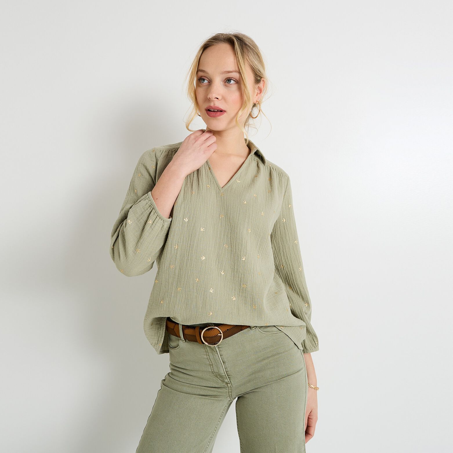 Blouse en gaze de coton femme