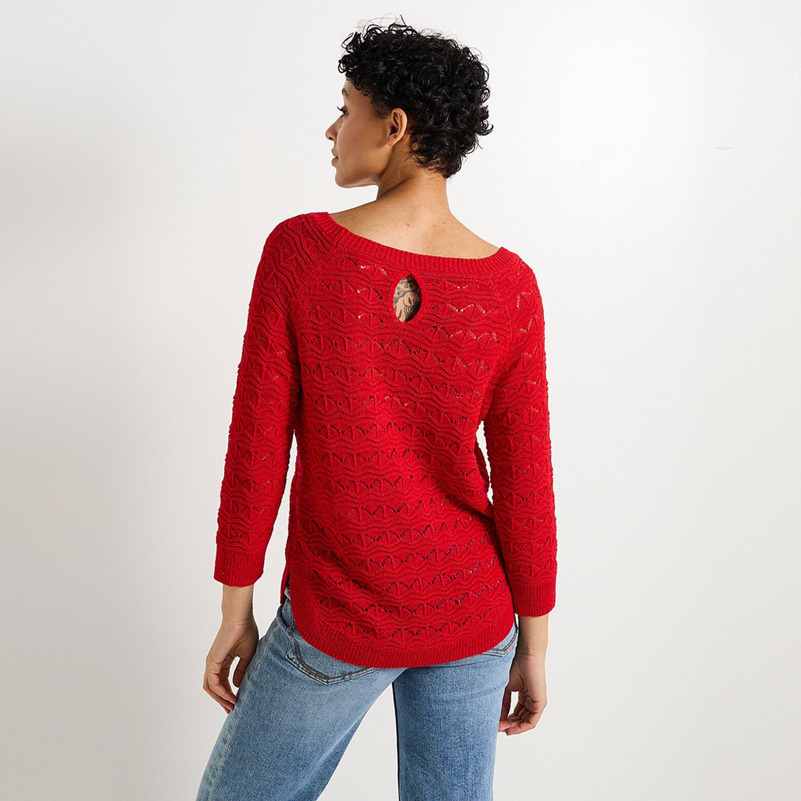 Pull col rond femme ROUGE Graindemalice