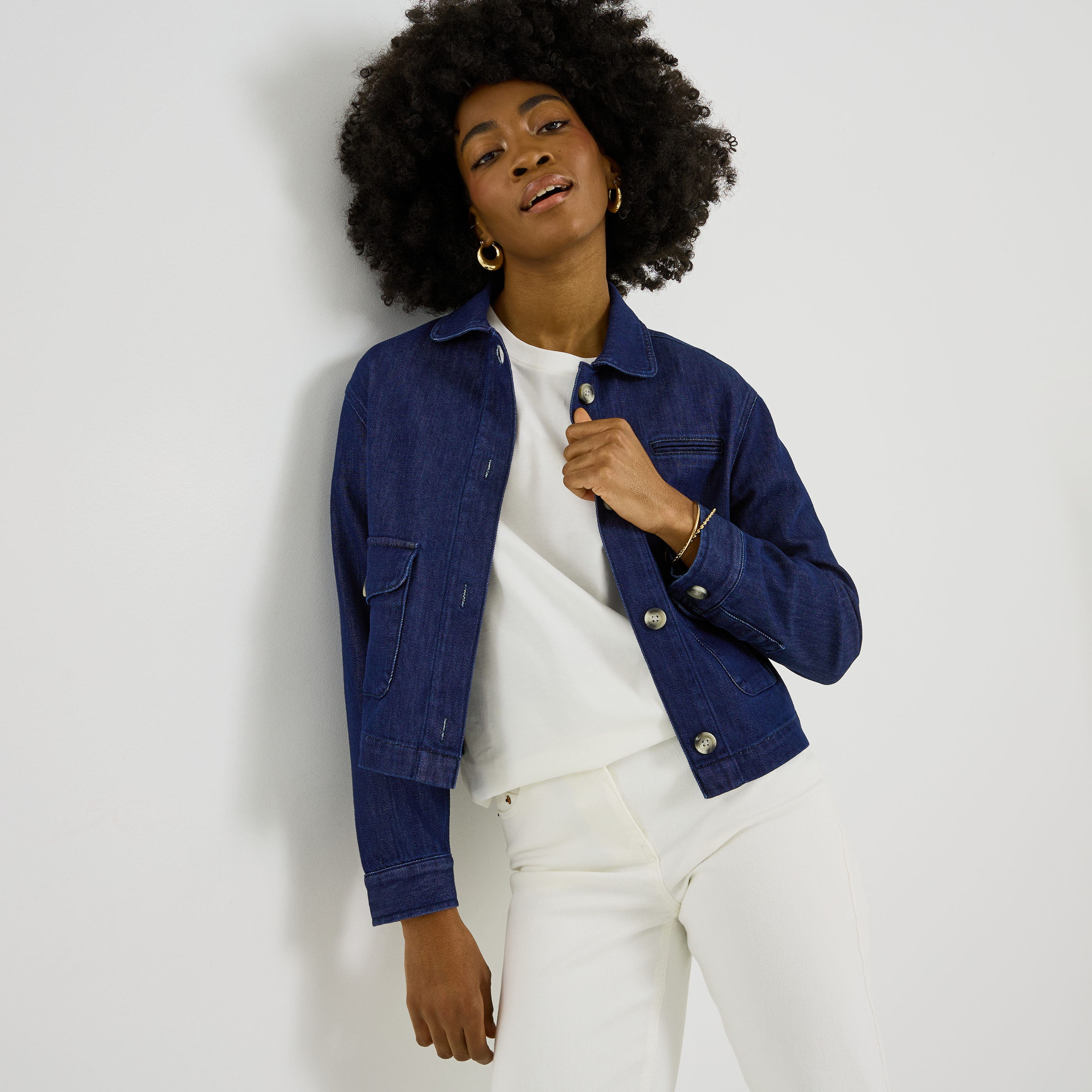 Veste courte en jean femme
