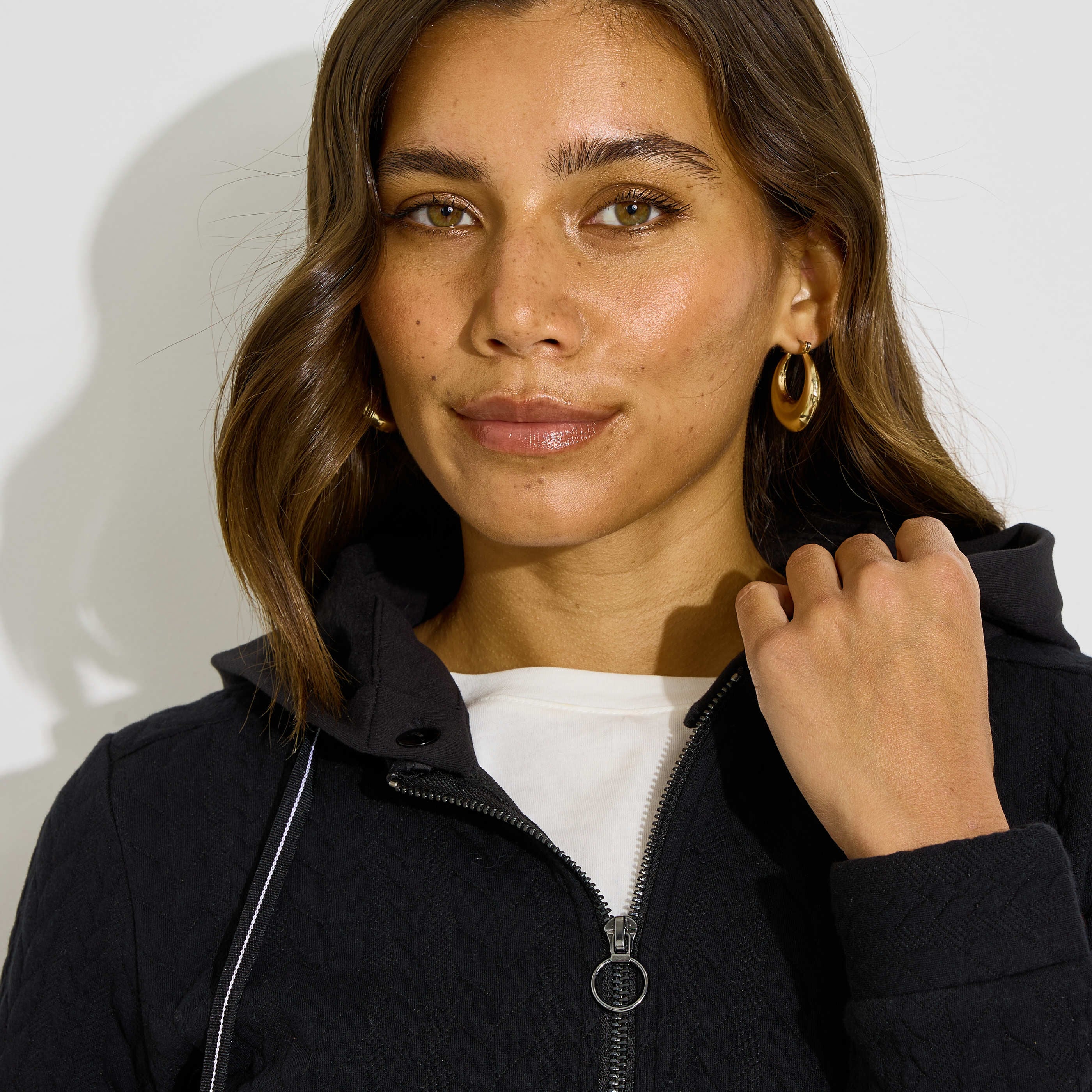 Veste zipp&eacute;e capuche amovible femme