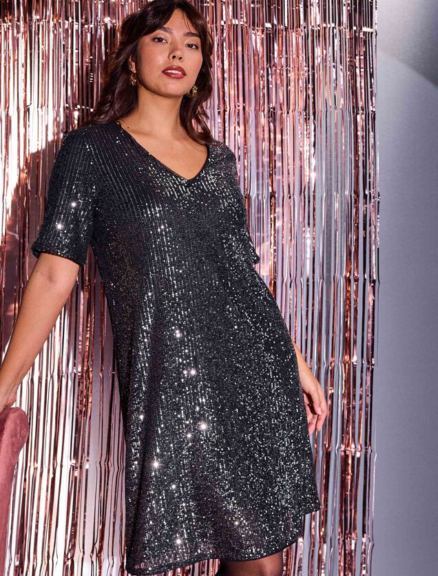 Robe col V femme