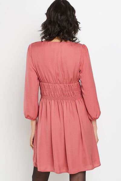 Robe satinée rose femme