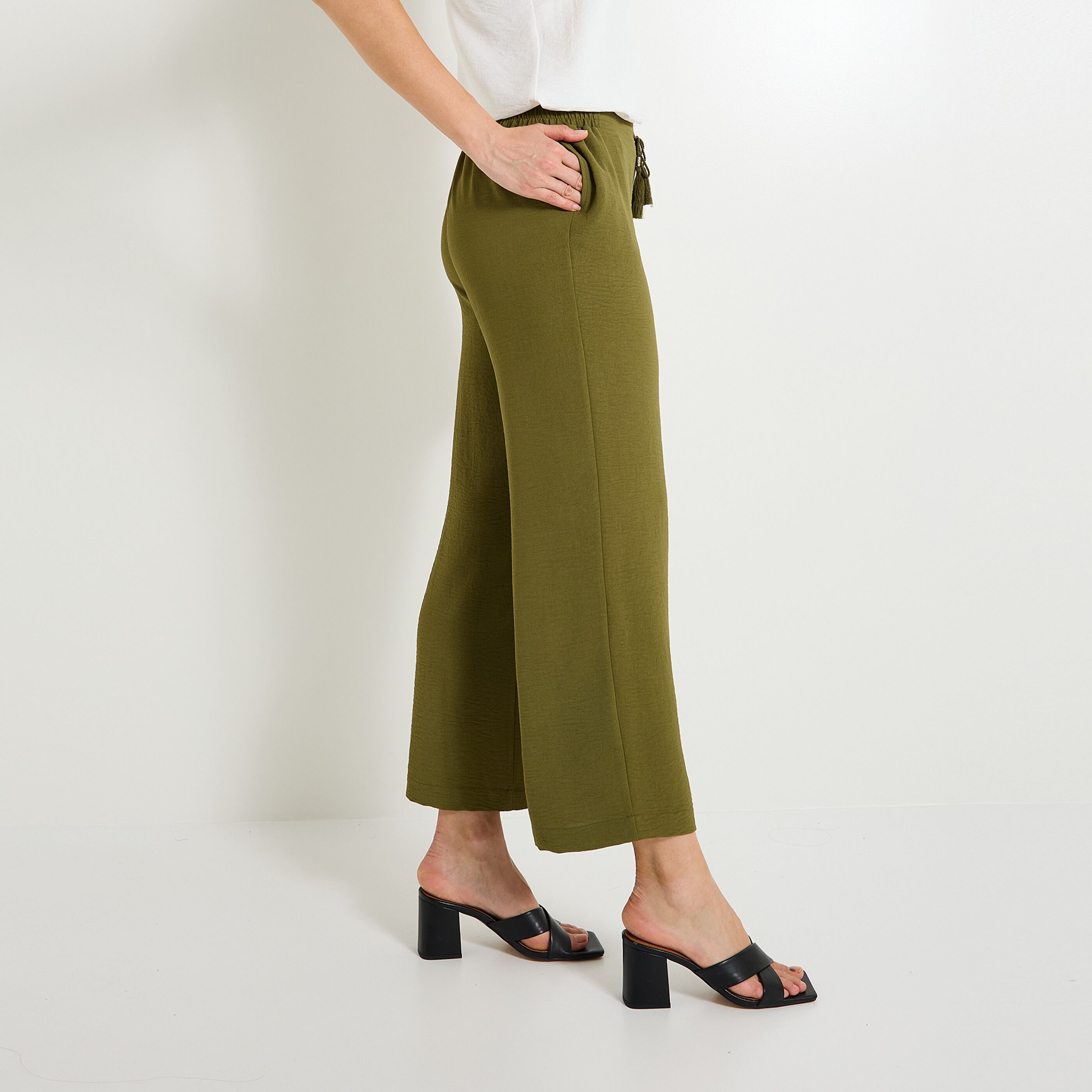 Pantalon large fluide femme