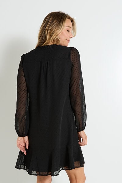 Robe longueur genou en voile texturé 