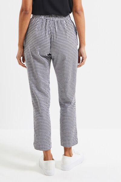 Pantalon cigarette vichy femme