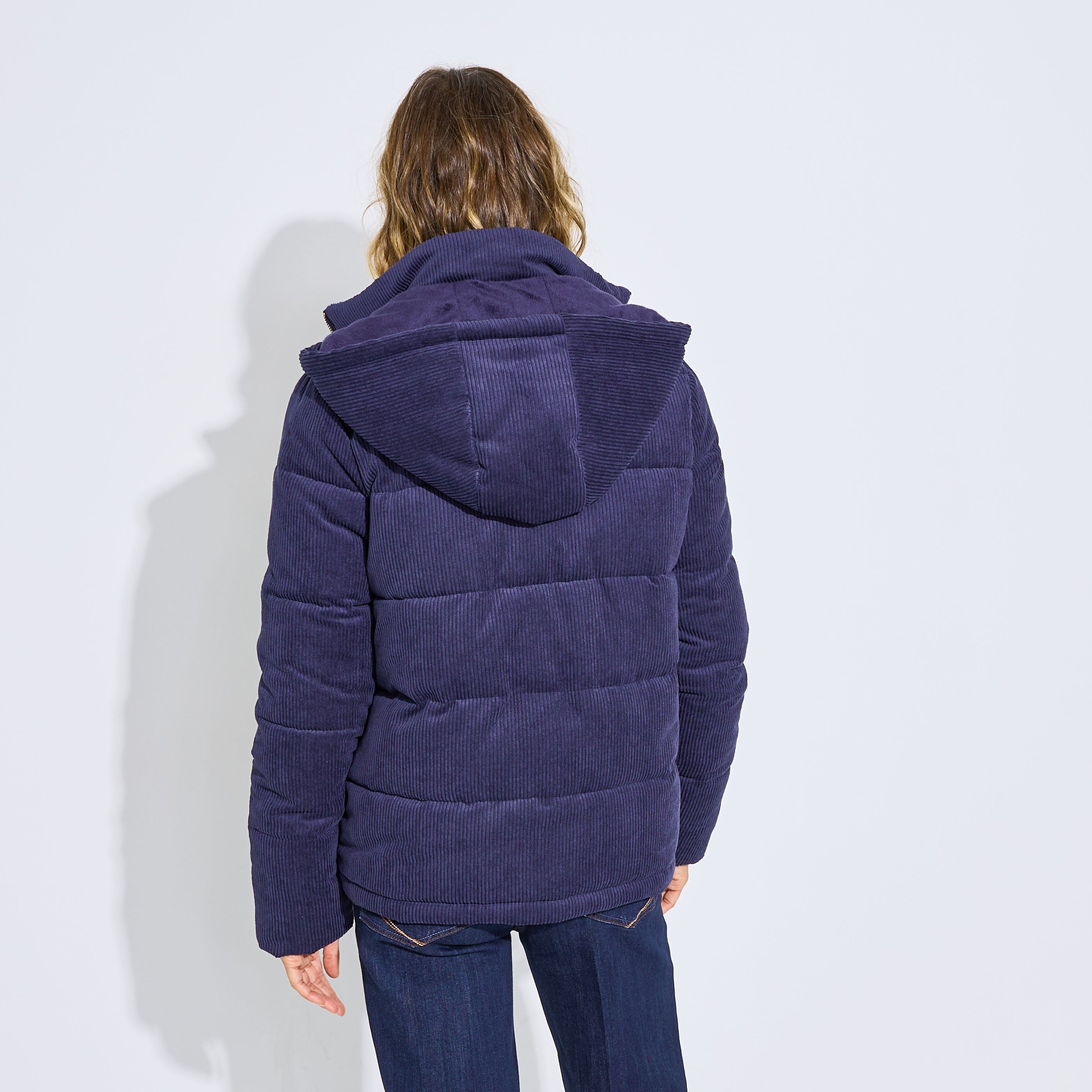 Doudoune courte velours femme
