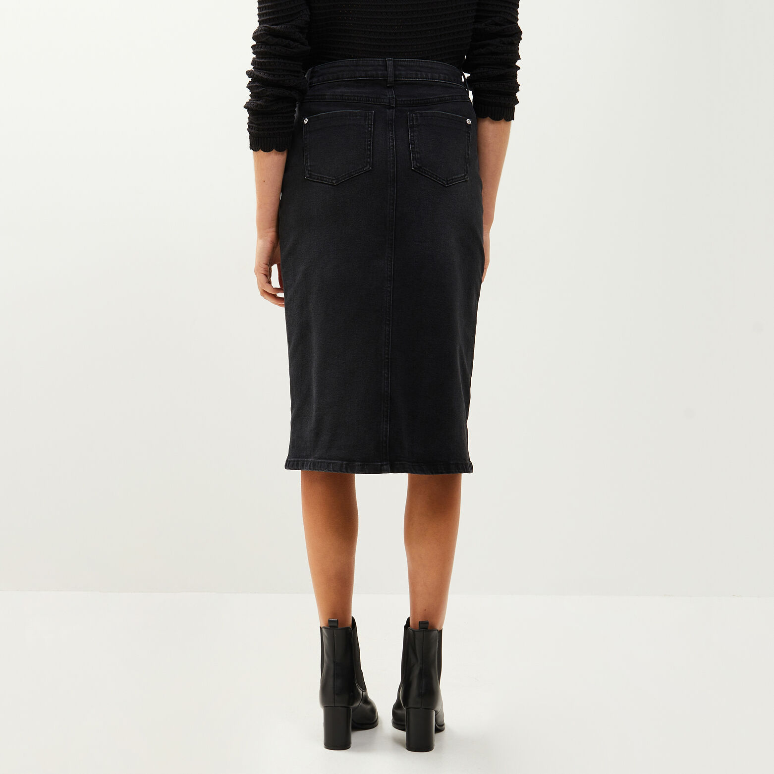 Jupe en jean mi-longue femme