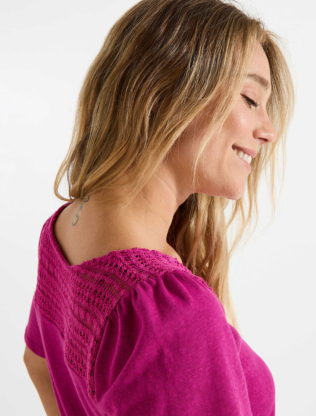 T-shirt manches volantées femme
