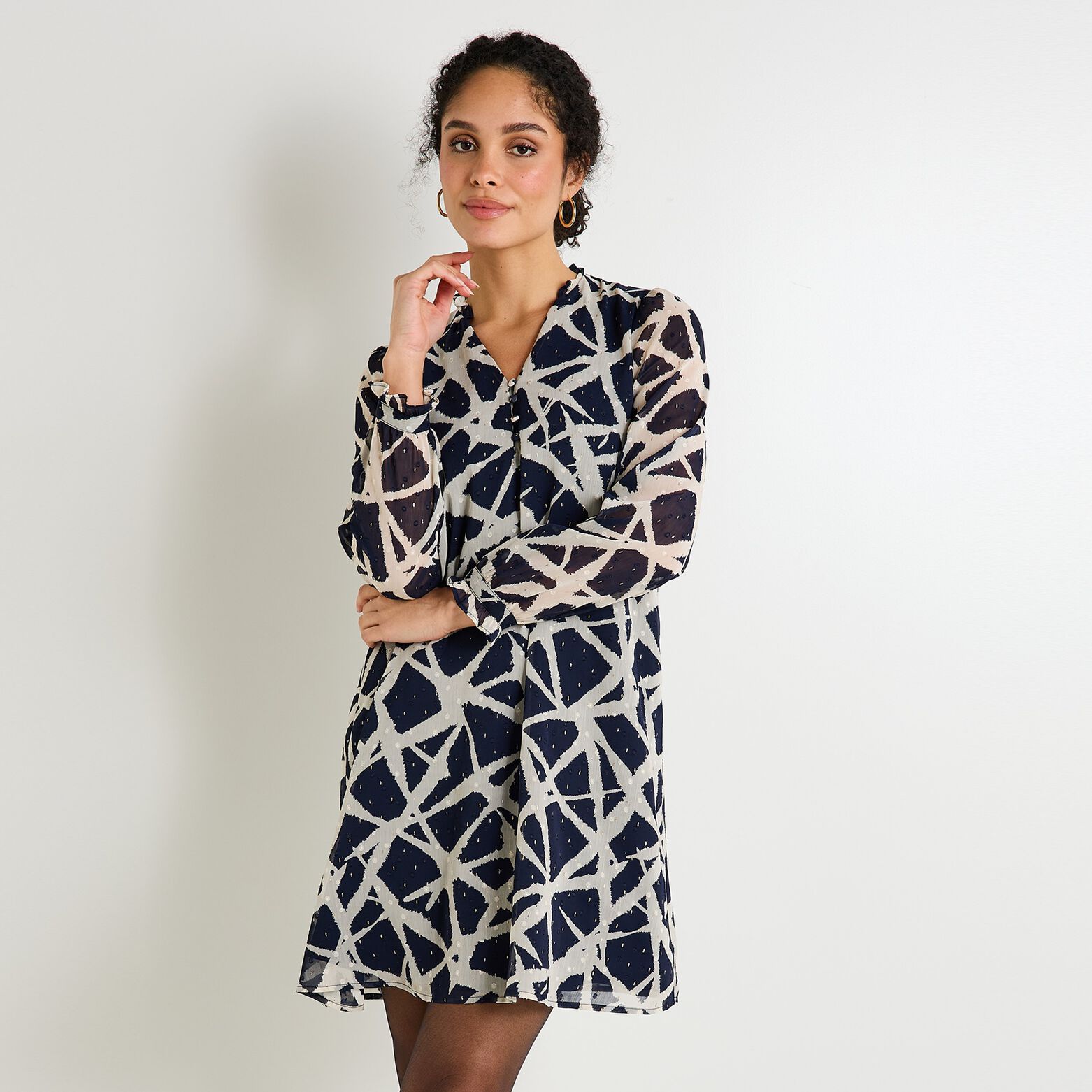 Robe col V femme
