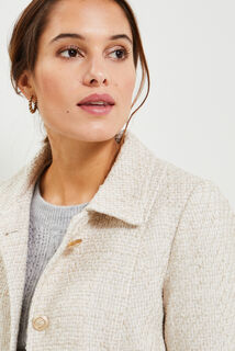 Manteau mi-long en tweed femme