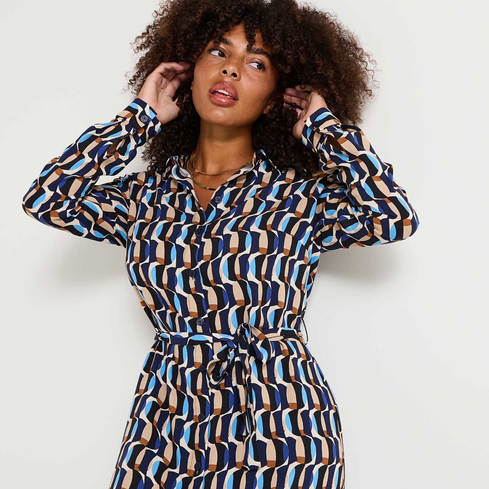 Robe chemise longue imprimée