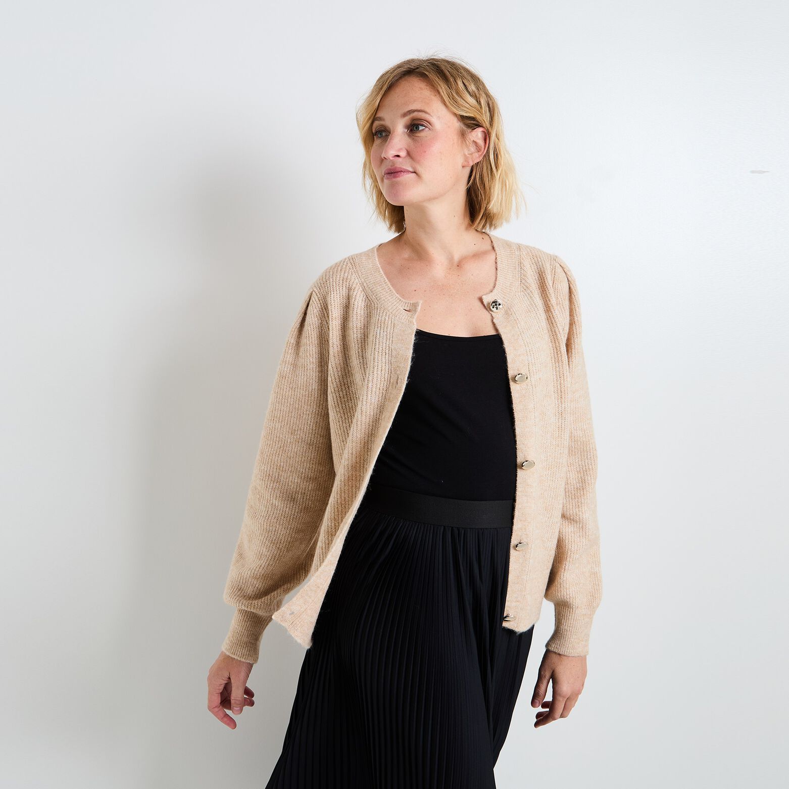 Gilet manches bouffantes femme
