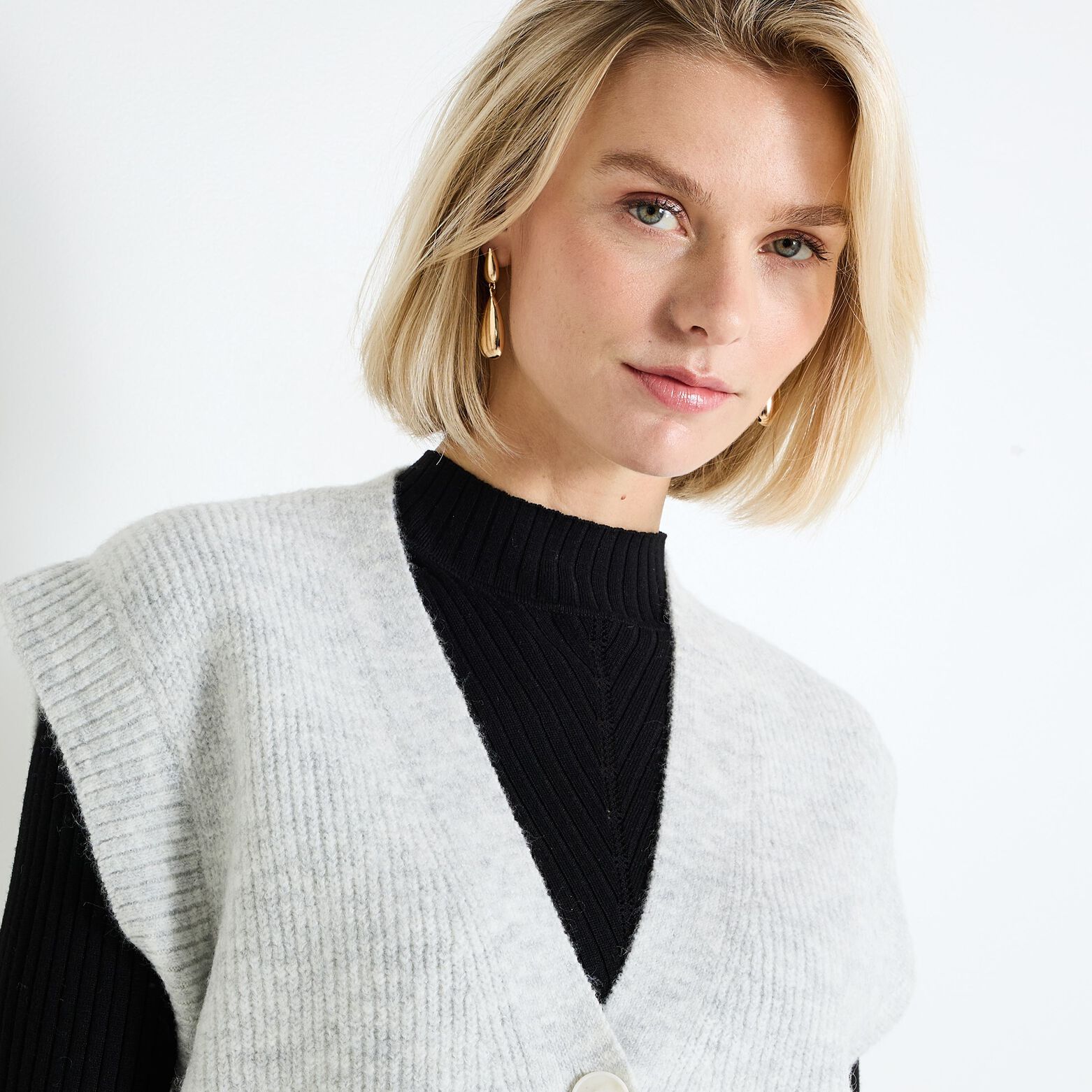 Gilet col V femme