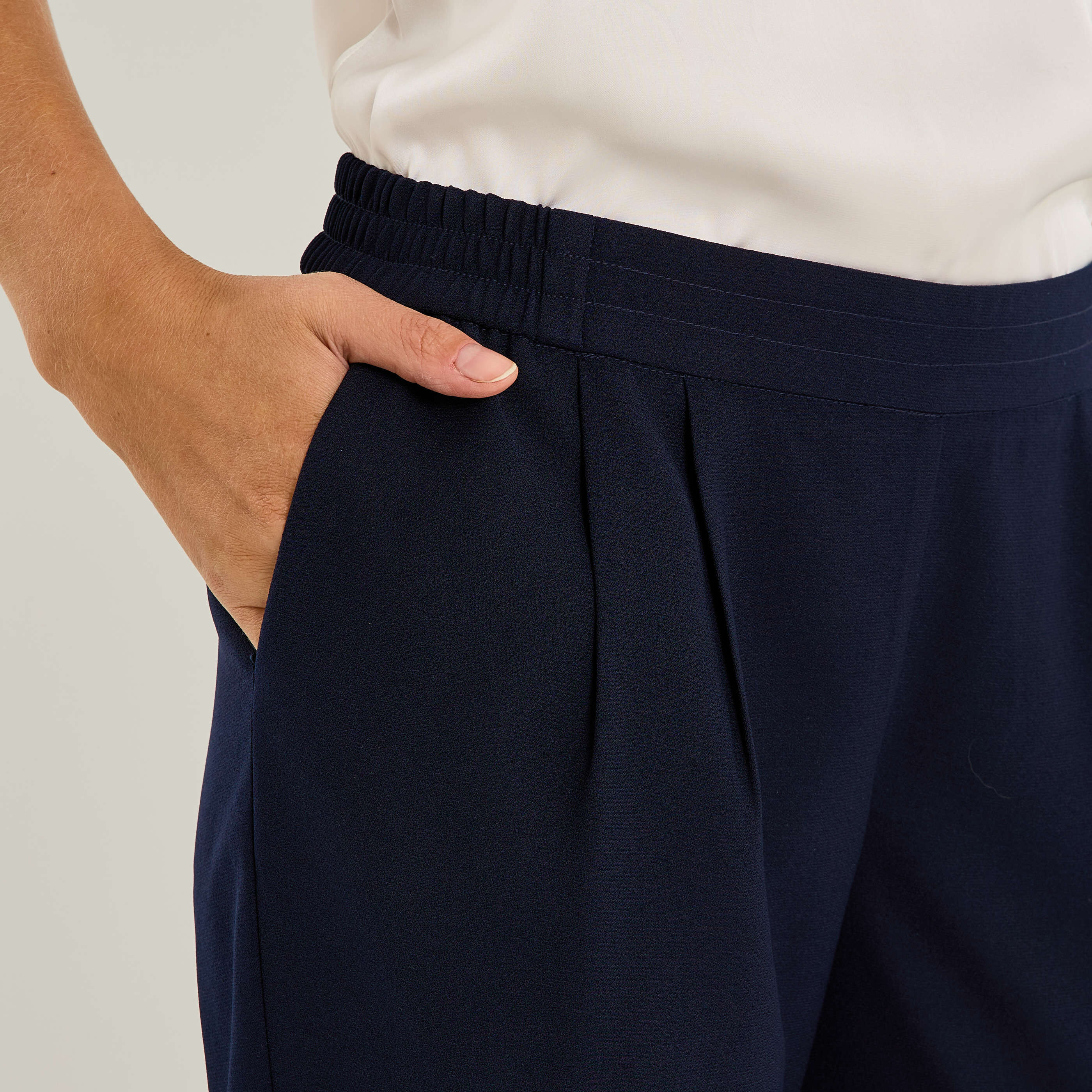 Pantalon fluide taille &eacute;lastiqu&eacute;e femme