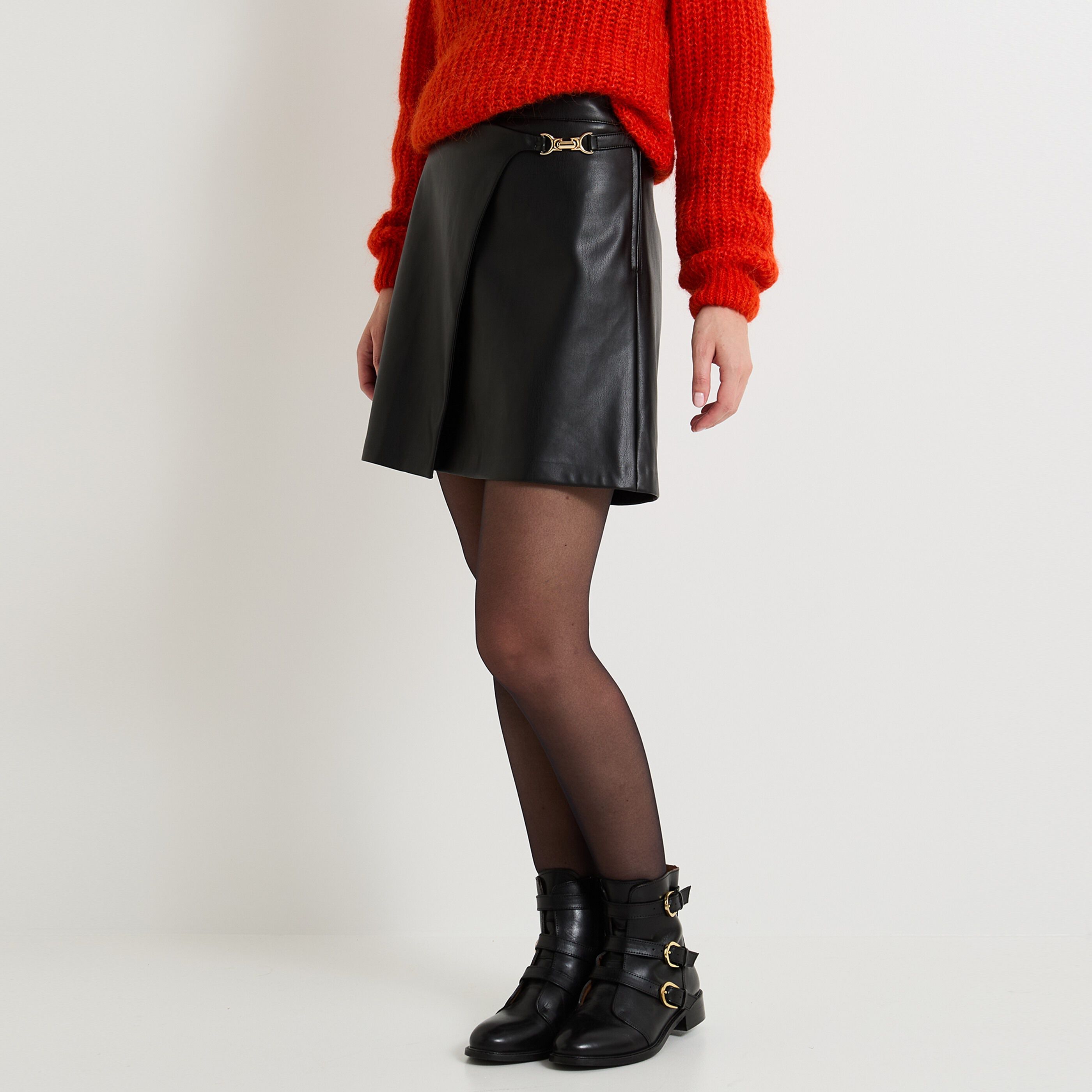 Jupe portefeuille femme NOIR Graindemalice