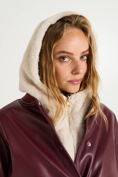 Col zippé réversible à capuche femme