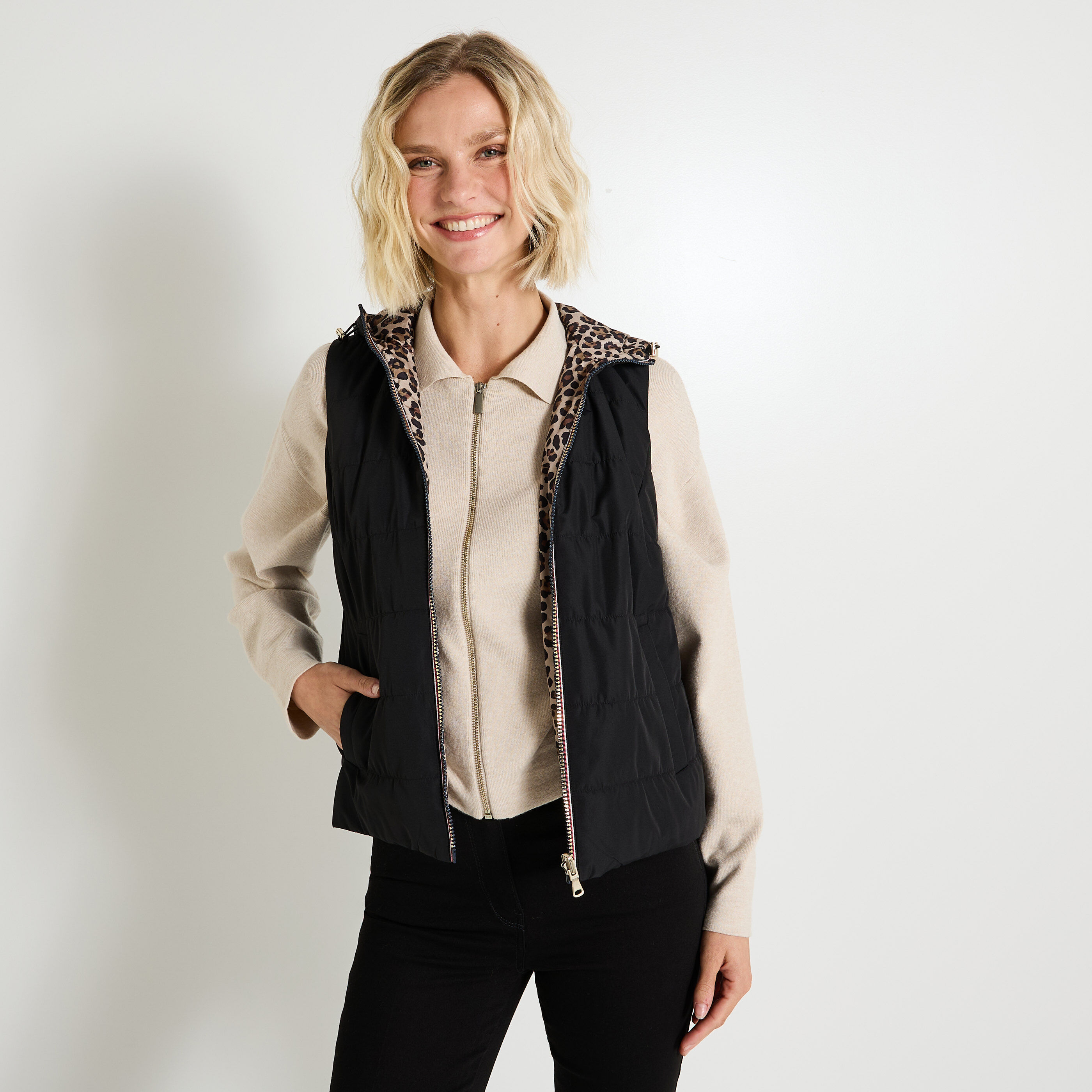 Doudoune sans manches r&eacute;versible femme