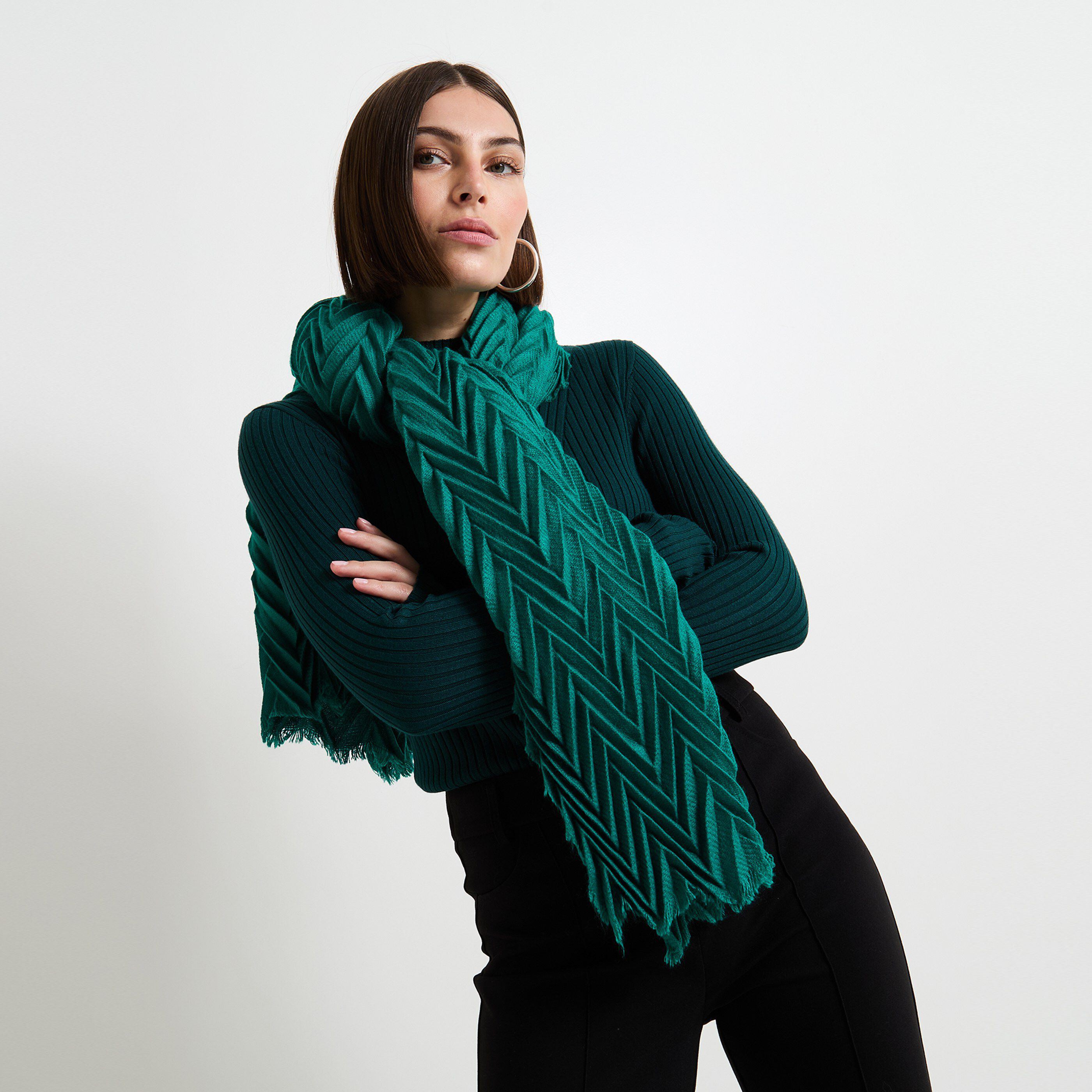 Echarpe pliss&eacute;e femme