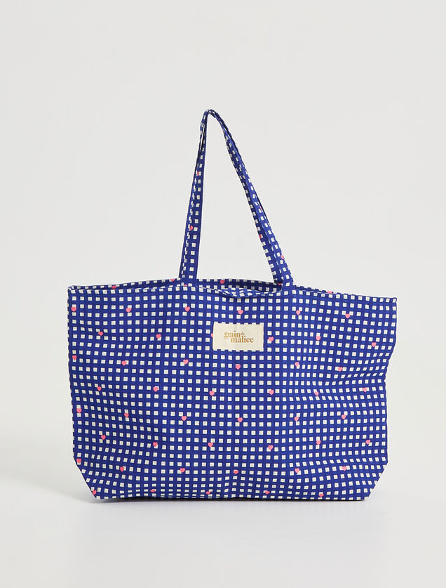 Tote bag motif vichy avec message femme