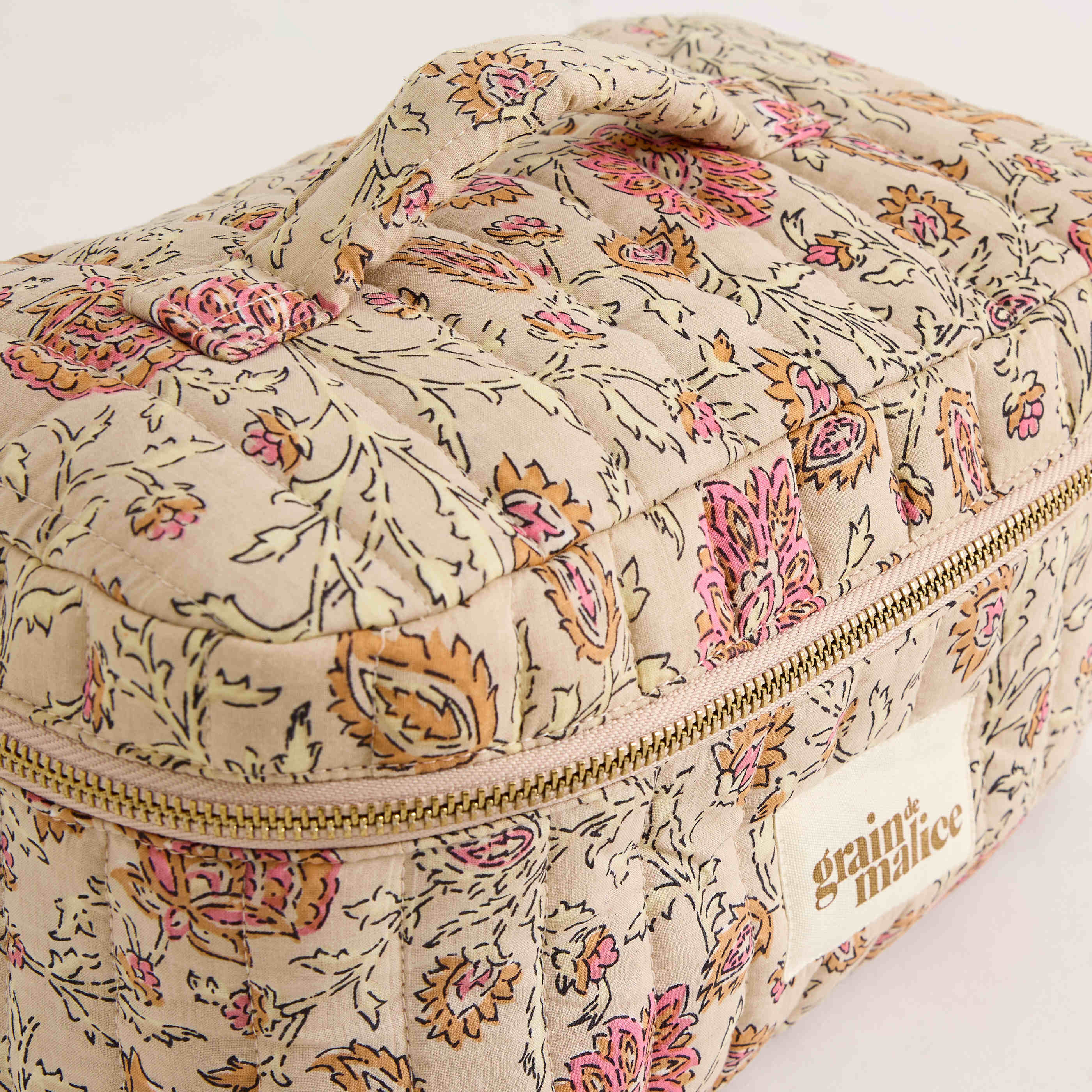 Trousse de voyage motif fleuri femme