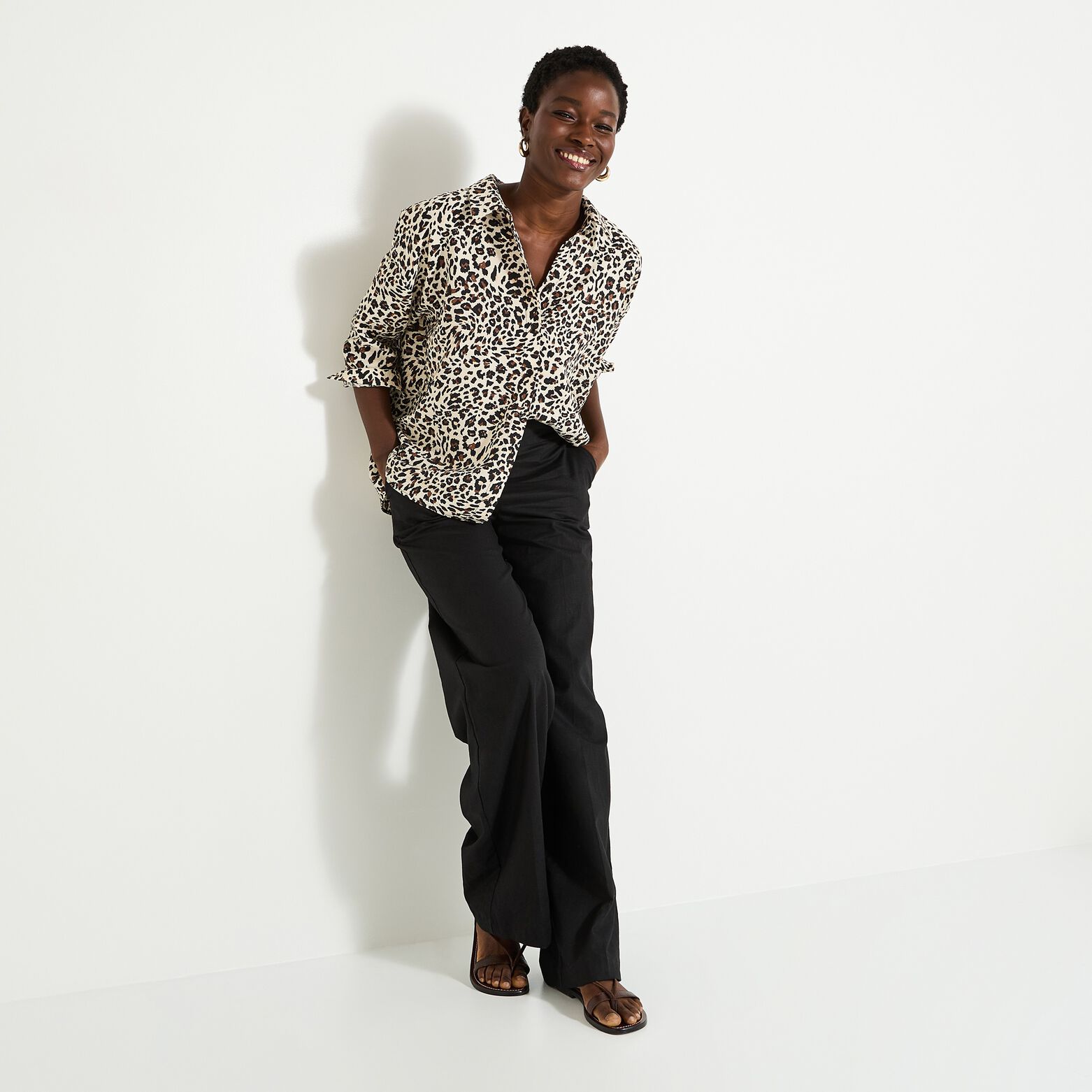 Chemise imprimé léopard femme