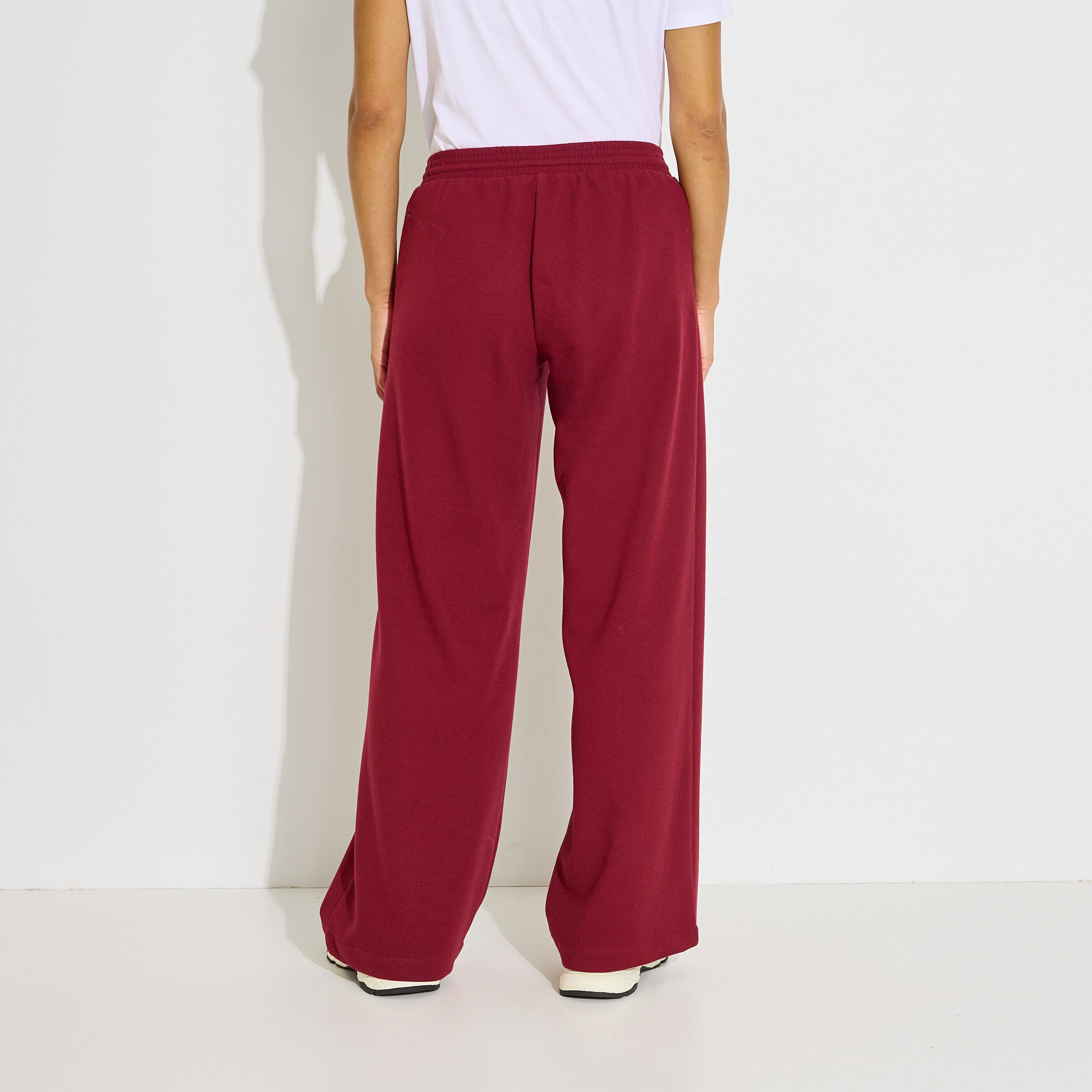 Pantalon droit ample chaud maille femme
