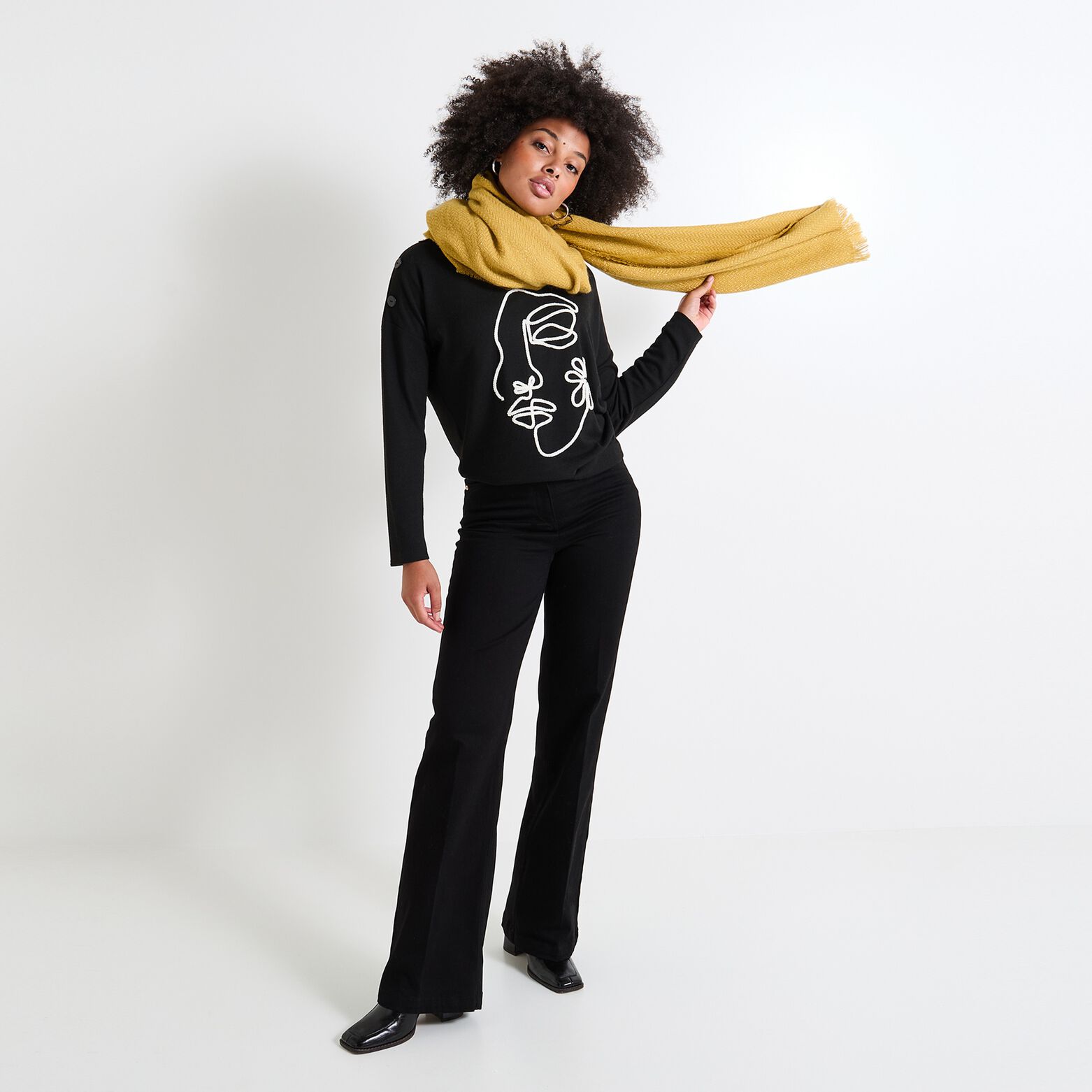 T-shirt col U femme