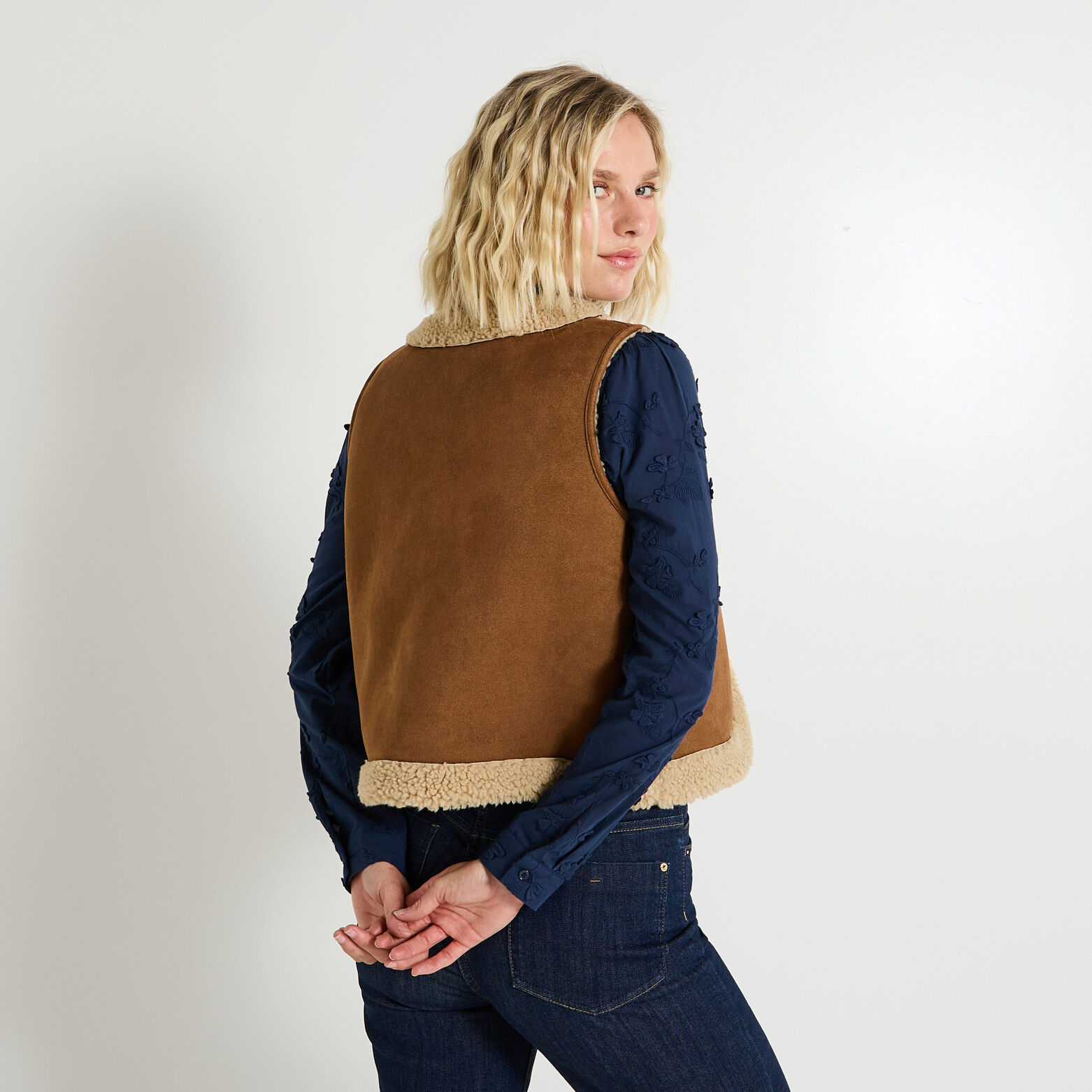 Veste sans manches réversible femme