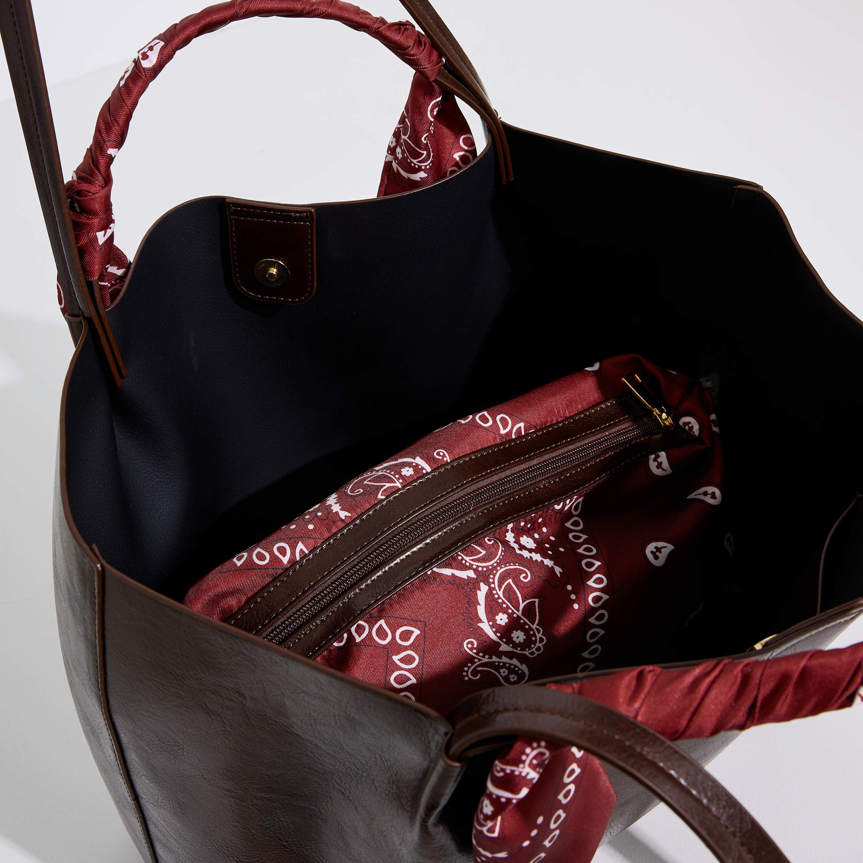 Grand sac cabas avec foulards femme