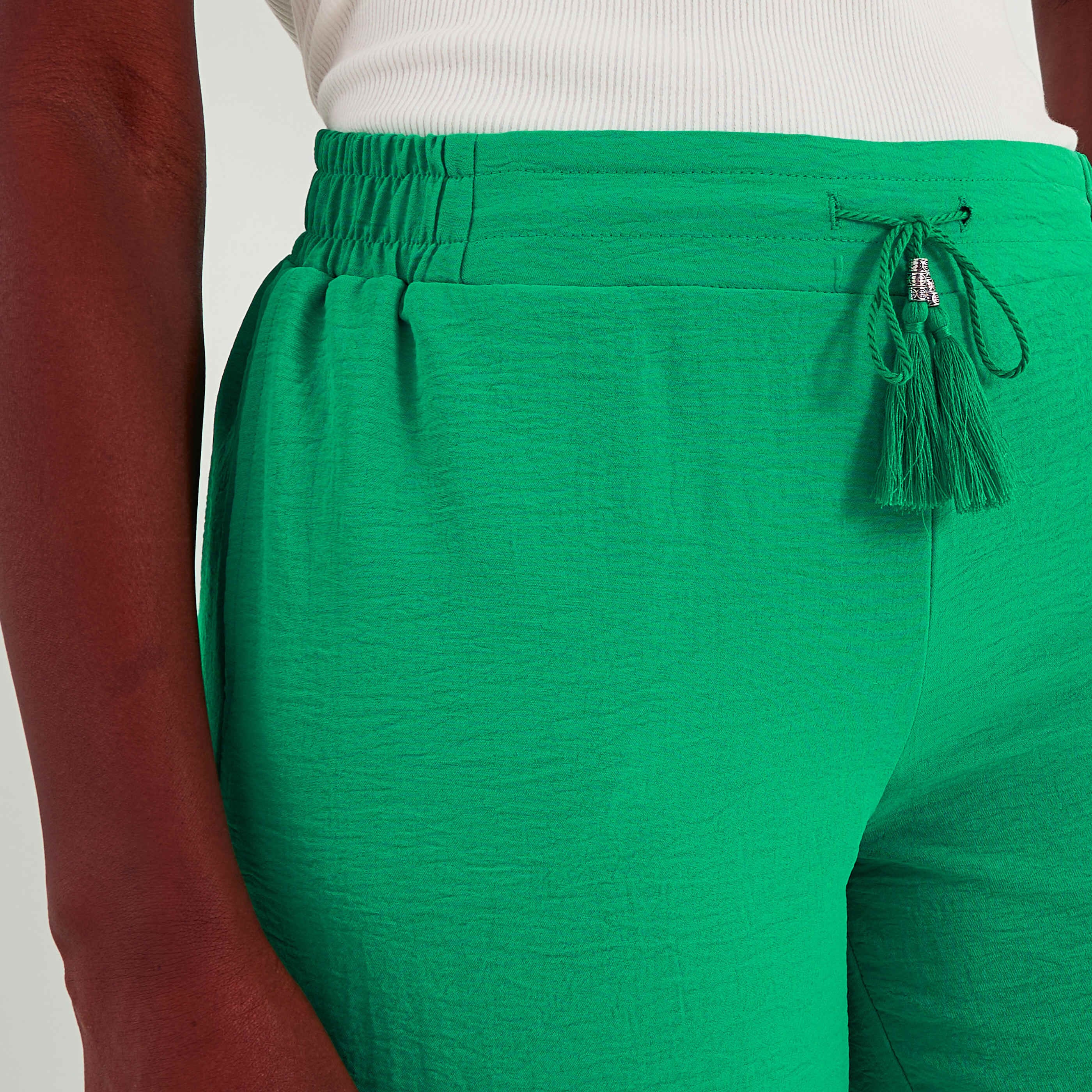 Pantalon fluide taille &eacute;lastiqu&eacute;e femme
