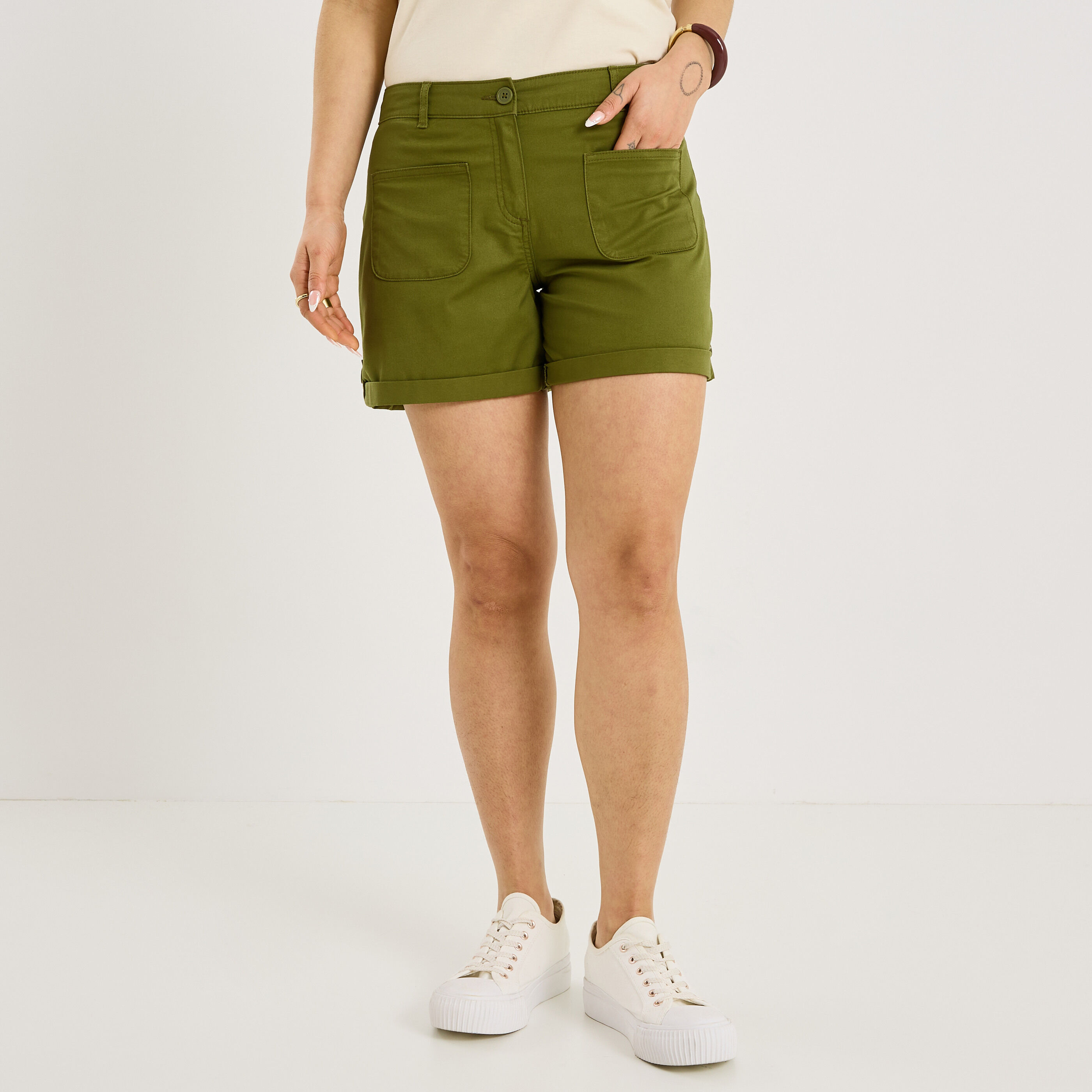 Short en toile femme