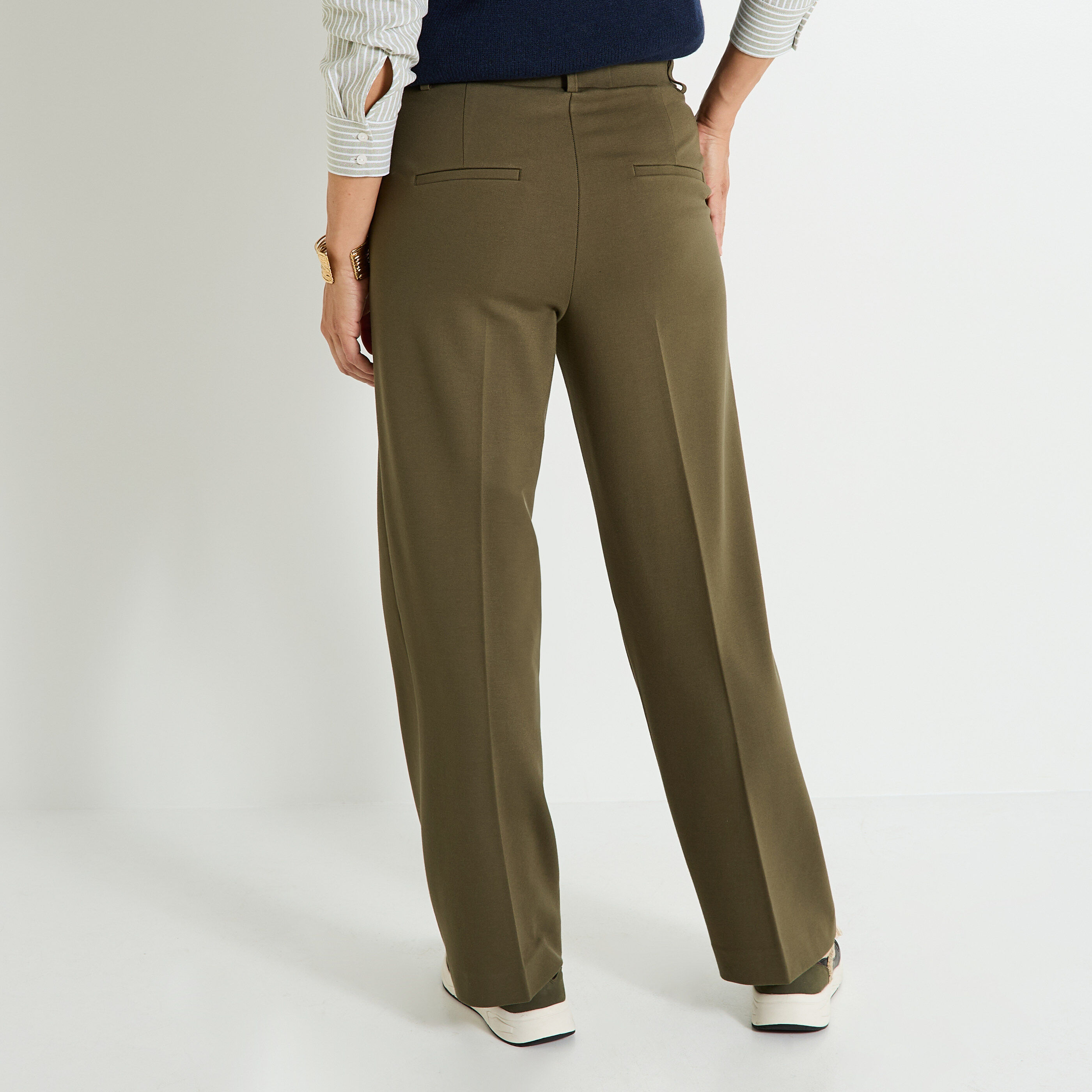 Pantalon large en maille femme